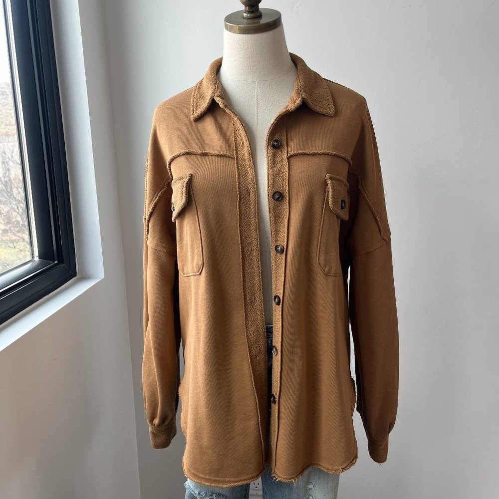 Blue B Tan Long Shacket